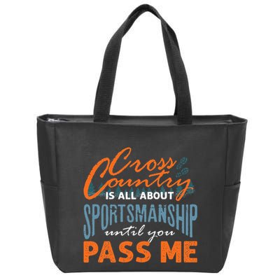 XC Running Cross Country Running Runner Funny XC Quote Zip Tote Bag