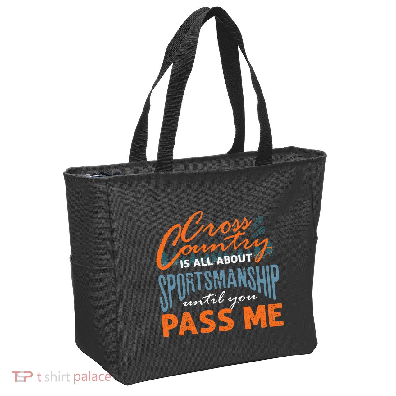 XC Running Cross Country Running Runner Funny XC Quote Zip Tote Bag