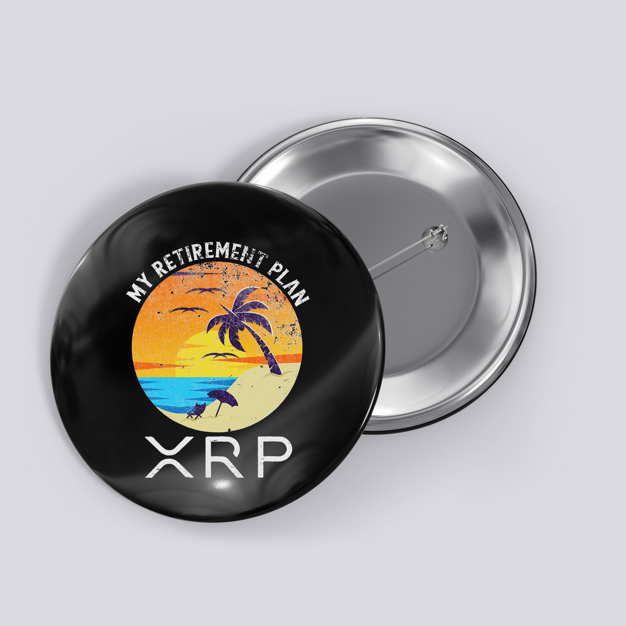 Xrp Ripple Cryptocurrency My Retirement Plan Beach Vacation Button