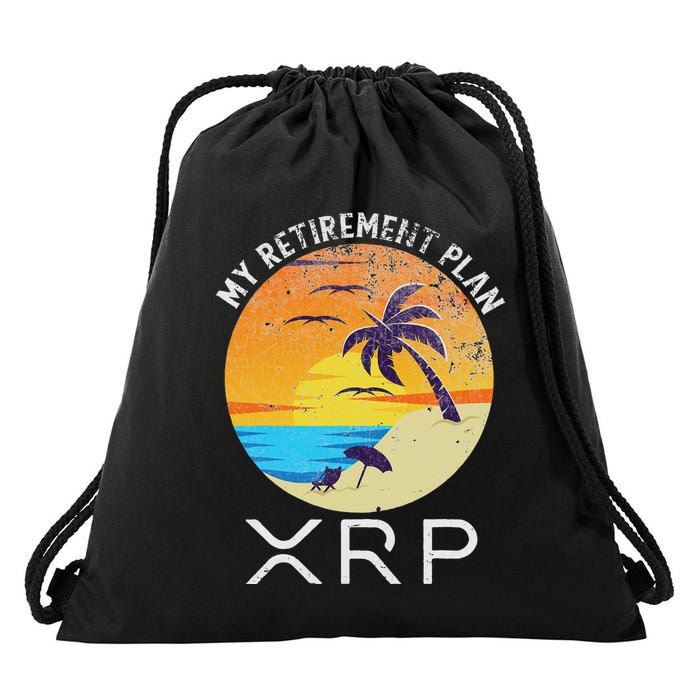 Xrp Ripple Cryptocurrency My Retirement Plan Beach Vacation Drawstring Bag