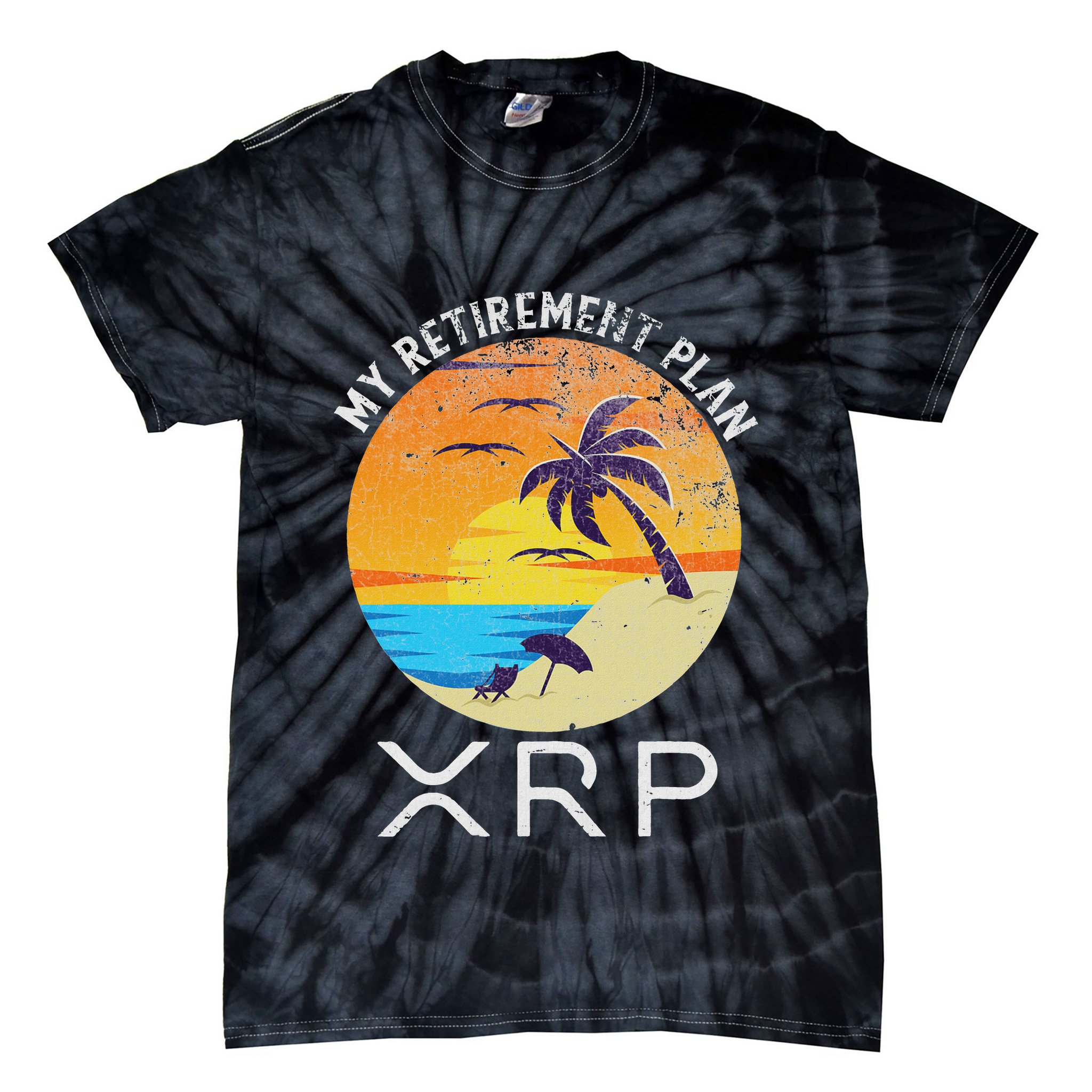 Xrp Ripple Cryptocurrency My Retirement Plan Beach Vacation Tie-Dye T-Shirt
