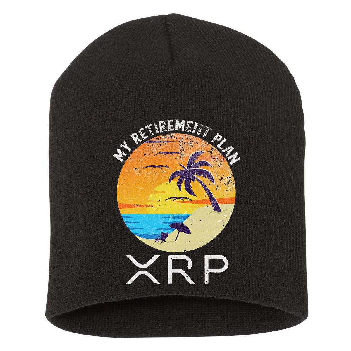 Xrp Ripple Cryptocurrency My Retirement Plan Beach Vacation Short Acrylic Beanie