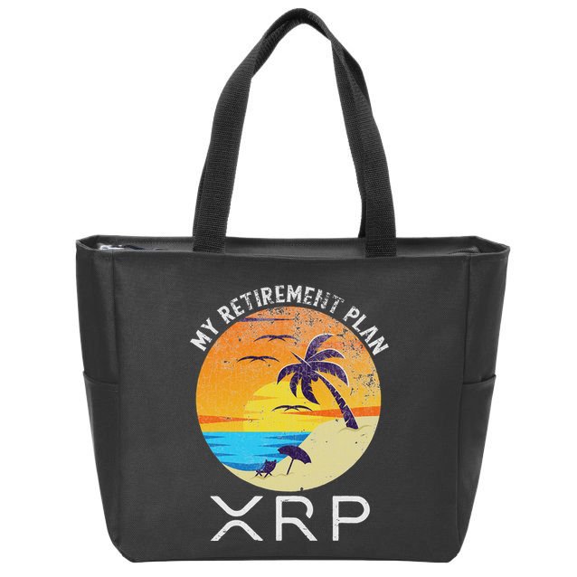 Xrp Ripple Cryptocurrency My Retirement Plan Beach Vacation Zip Tote Bag