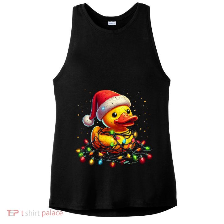 Xmas Rubber Duck Christmas Gift Ladies PosiCharge Tri-Blend Wicking Tank