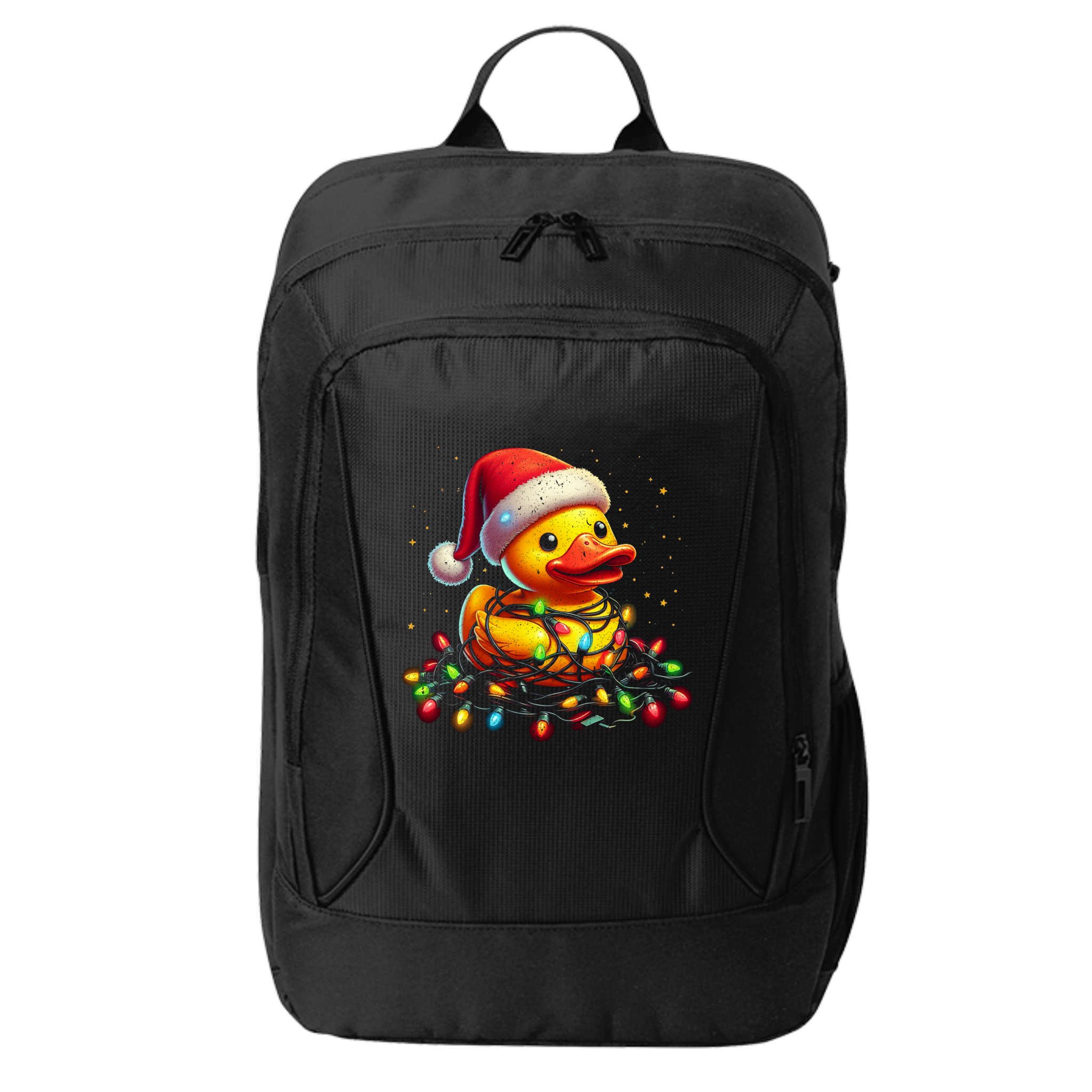 Xmas Rubber Duck Christmas Gift City Backpack
