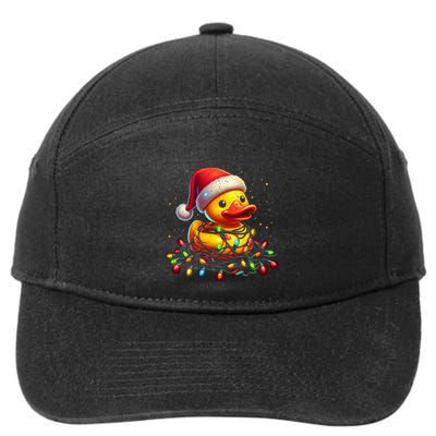 Xmas Rubber Duck Christmas Gift 7-Panel Snapback Hat