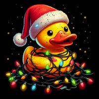 Xmas Rubber Duck Christmas Gift 7-Panel Snapback Hat