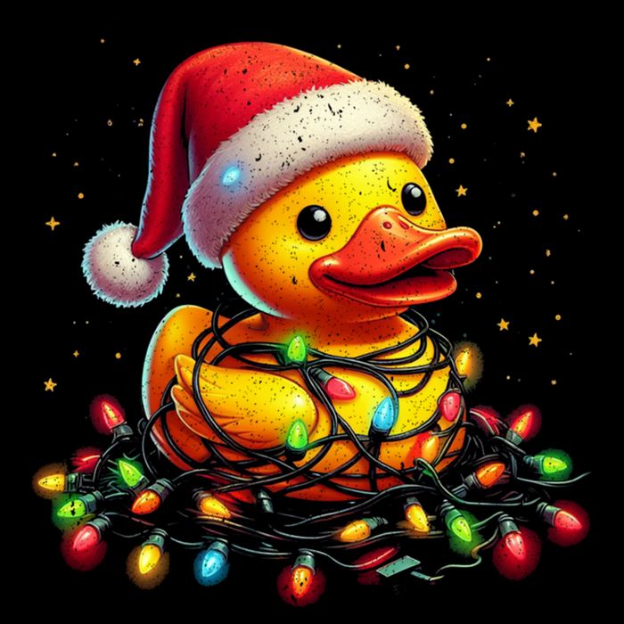 Xmas Rubber Duck Christmas Gift 7-Panel Snapback Hat