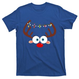 Xmas Reindeer Funny Matching Family Reindeer Face Gift T-Shirt