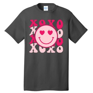 Xoxo Retro Groovy Valentines Day Smile Tall T-Shirt