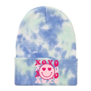 Xoxo Retro Groovy Valentines Day Smile Tie Dye 12in Knit Beanie