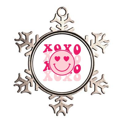 Xoxo Retro Groovy Valentines Day Smile Metallic Star Ornament