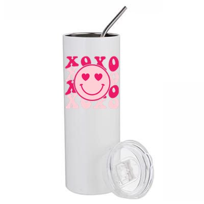 Xoxo Retro Groovy Valentines Day Smile Stainless Steel Tumbler