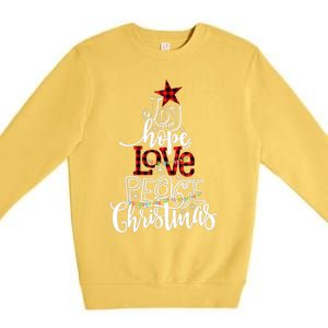 Xmas Red Leopard Buffalo Joy Hope Love Peace Christmas Light Gift Premium Crewneck Sweatshirt