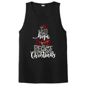 Xmas Red Leopard Buffalo Joy Hope Love Peace Christmas Light Gift PosiCharge Competitor Tank