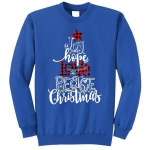 Xmas Red Leopard Buffalo Joy Hope Love Peace Christmas Light Gift Sweatshirt