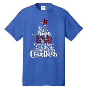 Xmas Red Leopard Buffalo Joy Hope Love Peace Christmas Light Gift Tall T-Shirt