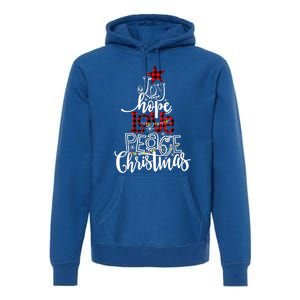 Xmas Red Leopard Buffalo Joy Hope Love Peace Christmas Light Gift Premium Hoodie