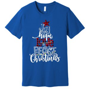 Xmas Red Leopard Buffalo Joy Hope Love Peace Christmas Light Gift Premium T-Shirt