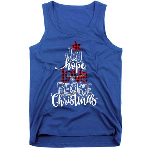 Xmas Red Leopard Buffalo Joy Hope Love Peace Christmas Light Gift Tank Top