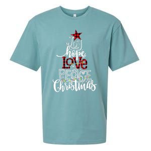 Xmas Red Leopard Buffalo Joy Hope Love Peace Christmas Light Gift Sueded Cloud Jersey T-Shirt