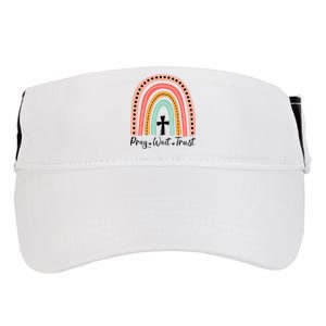 XozL Rainbow Pray Wait Trust Christian Faith Cross Adult Drive Performance Visor