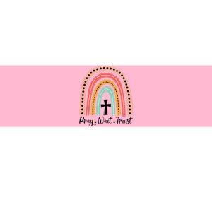 XozL Rainbow Pray Wait Trust Christian Faith Cross Bumper Sticker