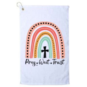 XozL Rainbow Pray Wait Trust Christian Faith Cross Platinum Collection Golf Towel