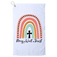 XozL Rainbow Pray Wait Trust Christian Faith Cross Platinum Collection Golf Towel