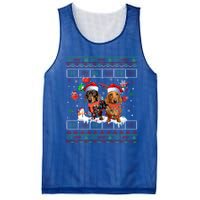 Xmas Reindeer Santa Hat Dachshund Dog Ugly Christmas Gift Mesh Reversible Basketball Jersey Tank