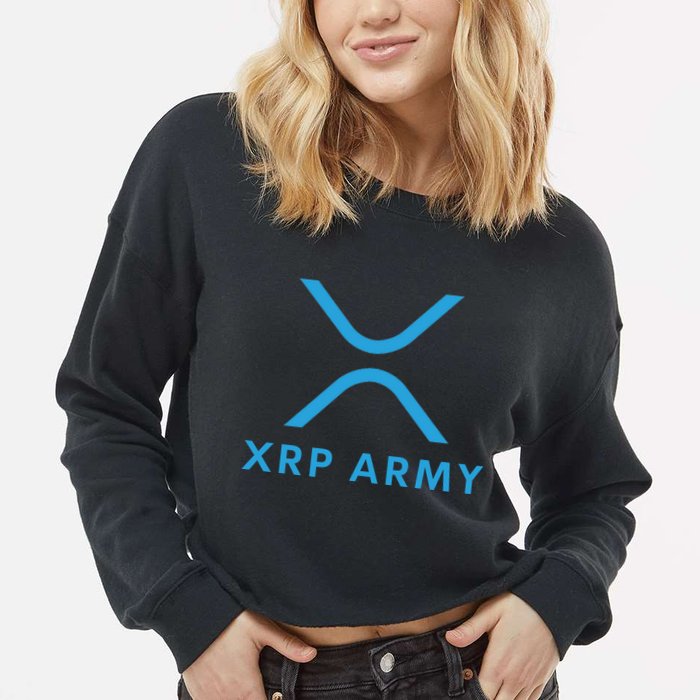 XRP Ripple XRP XRP Army XRP Cryptocurrency XRP Moon XRP Merch XRP Crypto Cropped Pullover Crew