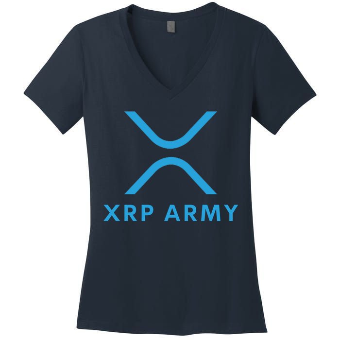 XRP Ripple XRP XRP Army XRP Cryptocurrency XRP Moon XRP Merch XRP Crypto Women's V-Neck T-Shirt