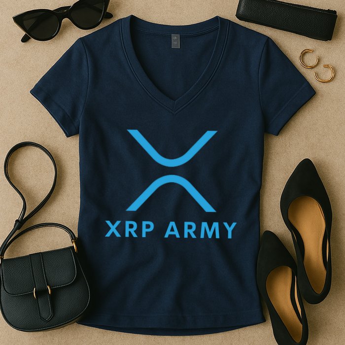 XRP Ripple XRP XRP Army XRP Cryptocurrency XRP Moon XRP Merch XRP Crypto Women's V-Neck T-Shirt