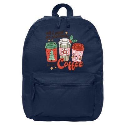 Xmas Shirt All I Want For Christmas Is More Coffee Retro Groovy Funny 16 in Basic Backpack