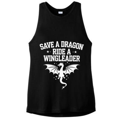 Xaddy Save A Dragon Ride A Wingleader 4th Wing Book Lover Ladies PosiCharge Tri-Blend Wicking Tank