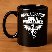 Xaddy Save A Dragon Ride A Wingleader 4th Wing Book Lover 11oz C Handle Ceramic Mug