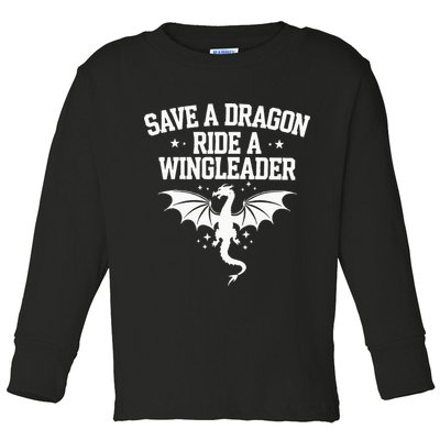 Xaddy Save A Dragon Ride A Wingleader 4th Wing Book Lover Toddler Long Sleeve Shirt