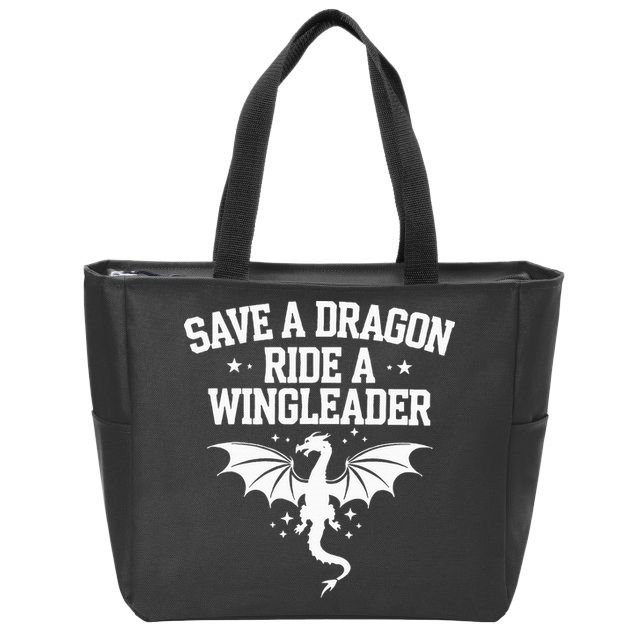 Xaddy Save A Dragon Ride A Wingleader 4th Wing Book Lover Zip Tote Bag
