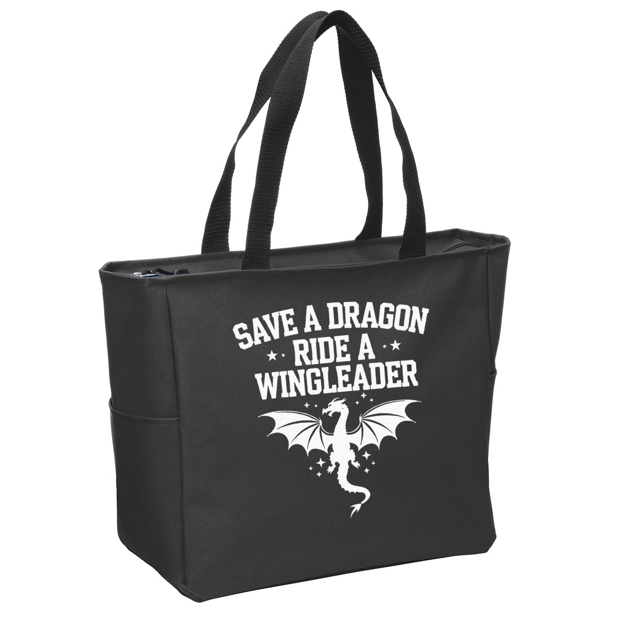 Xaddy Save A Dragon Ride A Wingleader 4th Wing Book Lover Zip Tote Bag