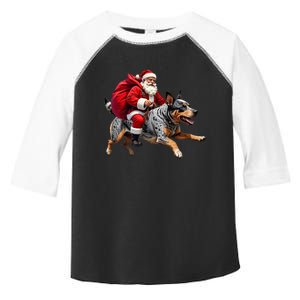 Xmas Santa Australian Cattle Dog Christmas Toddler Fine Jersey T-Shirt