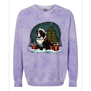 Xmas Saint Bernard Santa On Christmas Saint Bernard Colorblast Crewneck Sweatshirt