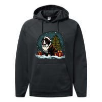 Xmas Saint Bernard Santa On Christmas Saint Bernard Performance Fleece Hoodie