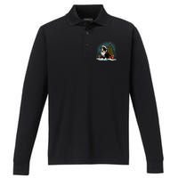 Xmas Saint Bernard Santa On Christmas Saint Bernard Performance Long Sleeve Polo