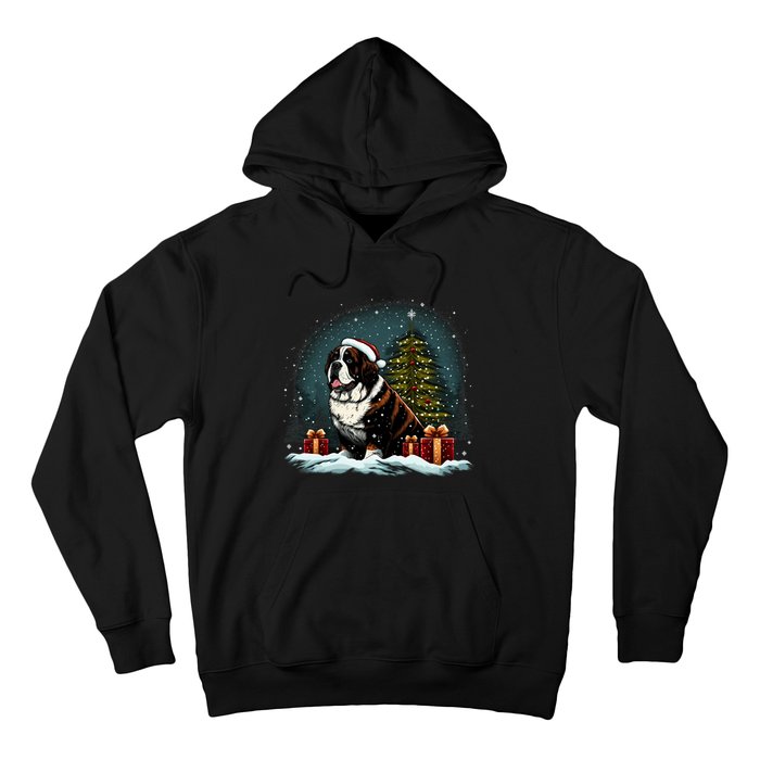 Xmas Saint Bernard Santa On Christmas Saint Bernard Hoodie