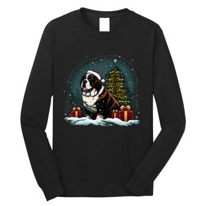 Xmas Saint Bernard Santa On Christmas Saint Bernard Long Sleeve Shirt