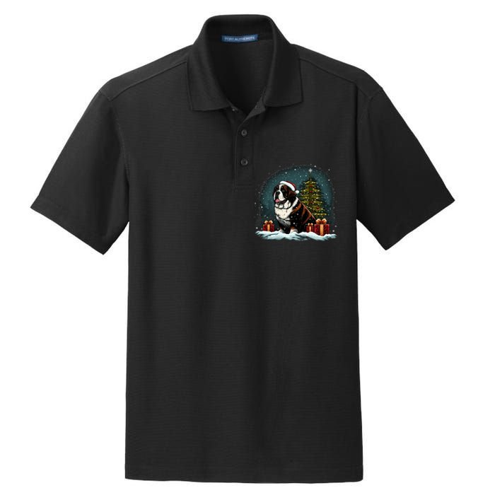 Xmas Saint Bernard Santa On Christmas Saint Bernard Dry Zone Grid Polo