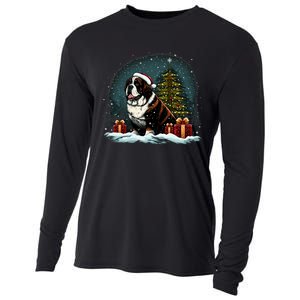 Xmas Saint Bernard Santa On Christmas Saint Bernard Cooling Performance Long Sleeve Crew