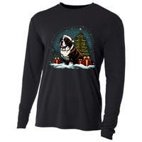 Xmas Saint Bernard Santa On Christmas Saint Bernard Cooling Performance Long Sleeve Crew