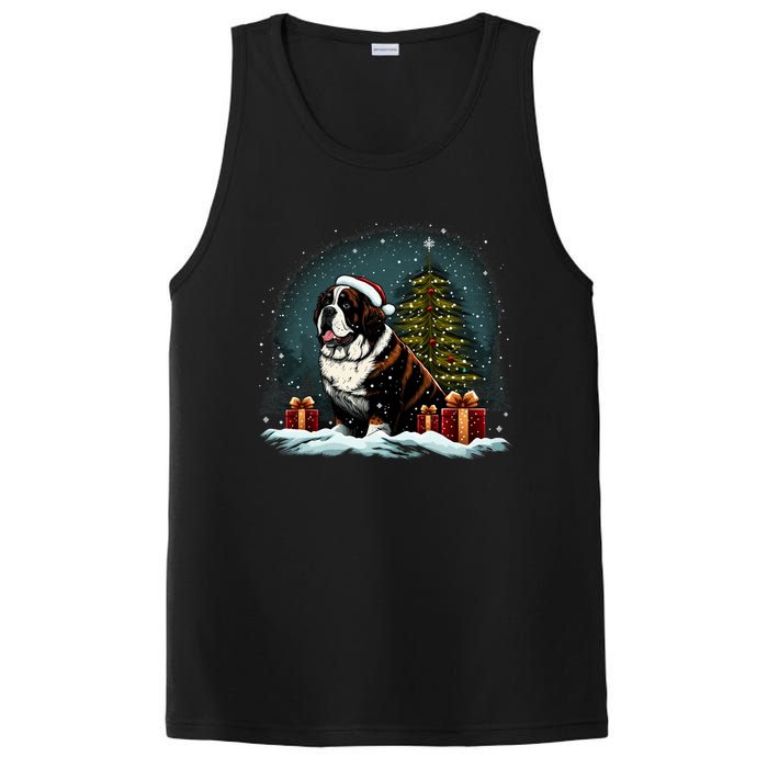 Xmas Saint Bernard Santa On Christmas Saint Bernard PosiCharge Competitor Tank