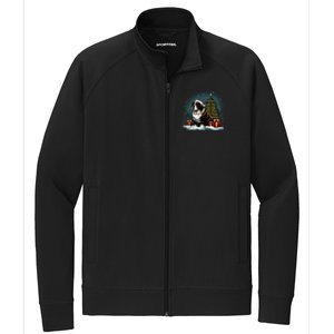 Xmas Saint Bernard Santa On Christmas Saint Bernard Stretch Full-Zip Cadet Jacket